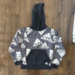 Adidas youth boys Black and White Hoodie